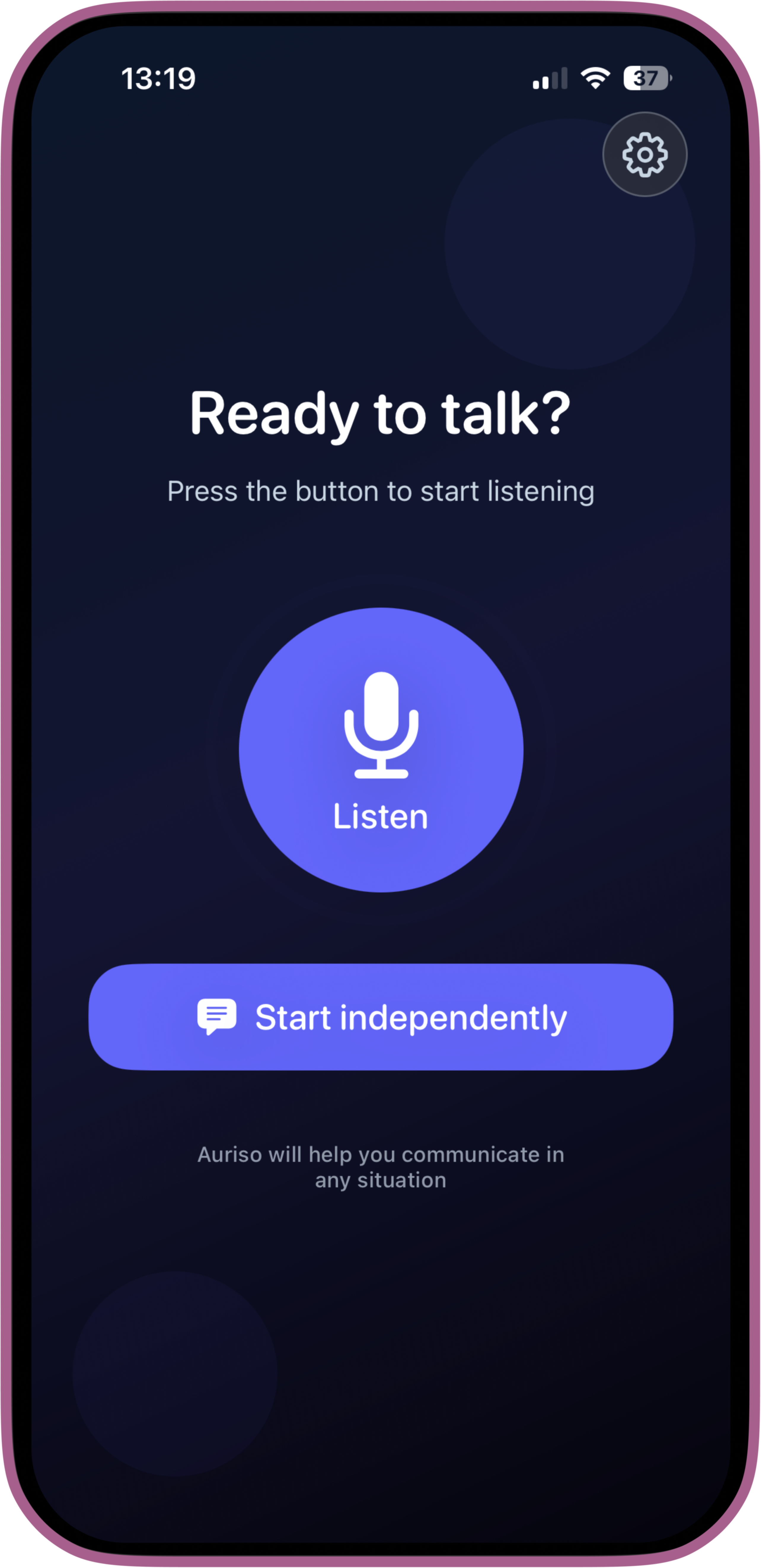 Auriso app screenshot